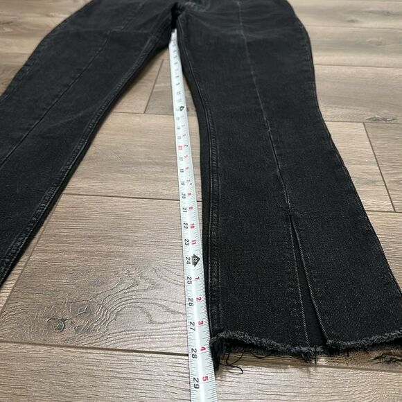 Abercrombie & Fitch The Skinny High Rise Split Raw Hem Black Stretch Jeans 27 - Picture 8 of 12
